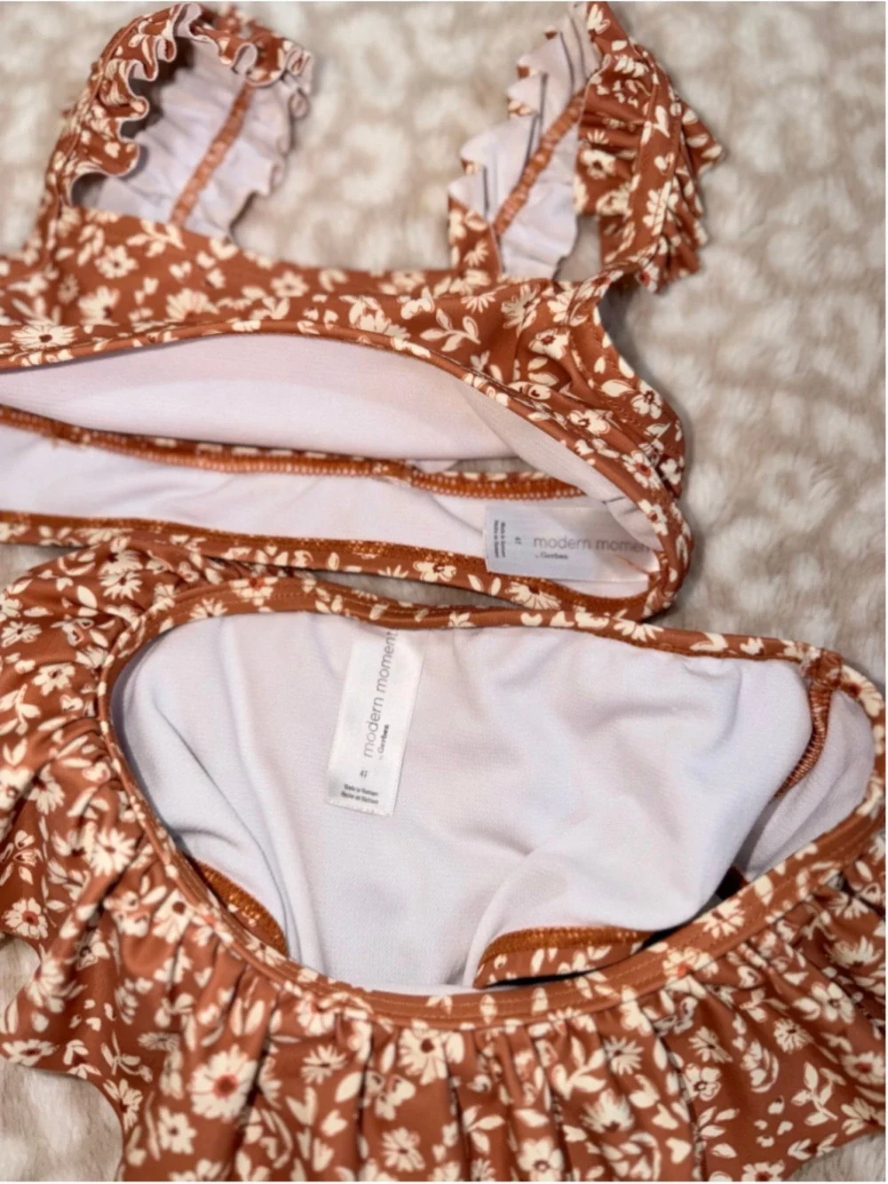 Modern Moments 4T Girls Swimsuit Bundle Floral One-Piece + 2-Piece Bikini